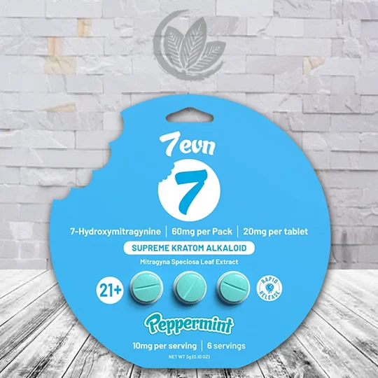 7evn 7Supreme 7-Hydroxy Kratom Tablets 60mg - Peppermint -- 3ct Single Blister Pack