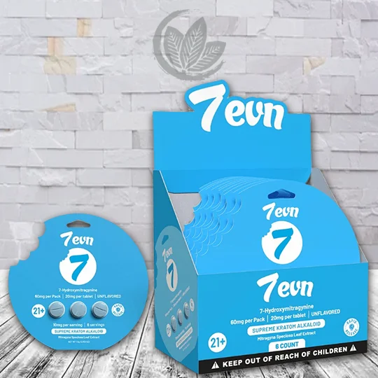 7evn 7Supreme 7-Hydroxy Kratom Tablets 60mg - Unflavored -- 3ct X 6 = 18 Tablet BULK CASE