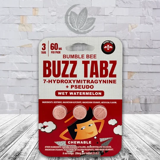 Bumble Bee Buzz 7-Hydroxy + Pseudo Tablets 60mg - Wet Watermelon -- 3ct Single Blister Pack