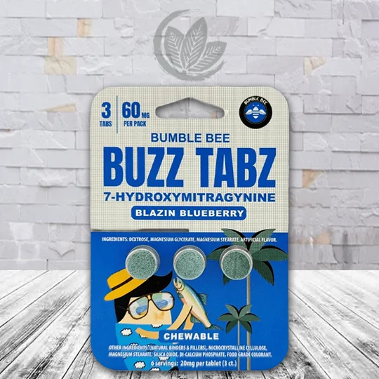 Bumble Bee Buzz 7-Hydroxy Tablets 60mg - Blazin Blueberry -- 3ct Single Blister Pack