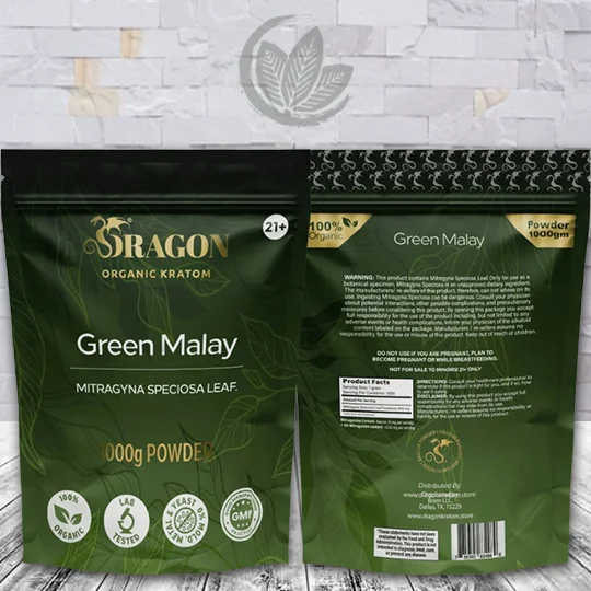 Dragon Organic Kratom Green Malay Kratom Powder - 1000g