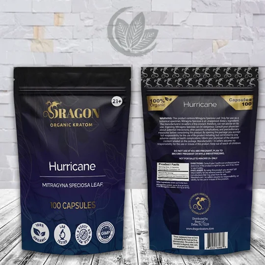 Dragon Organic Kratom Hurricane Kratom Capsules - 100CT