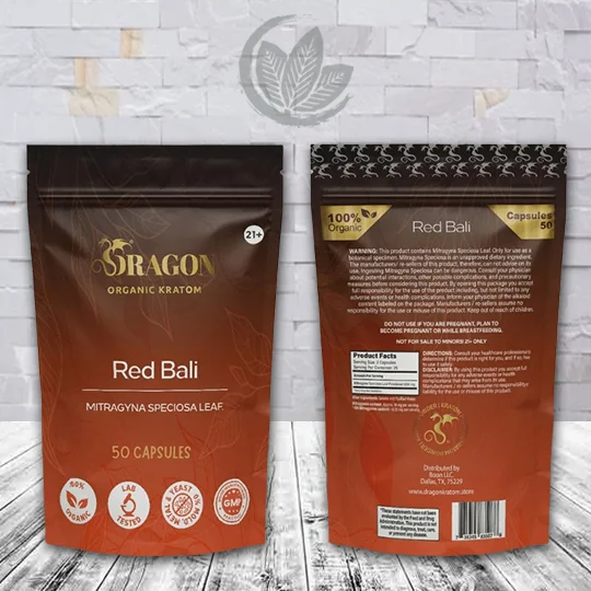 Dragon Organic Kratom Red Bali Kratom Capsules - 50CT