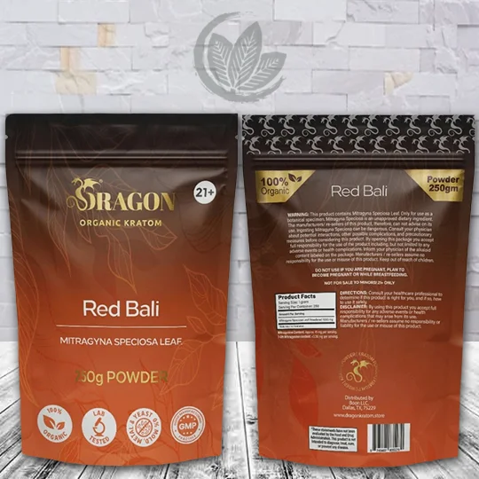 Dragon Organic Kratom Red Bali Kratom Powder - 250g