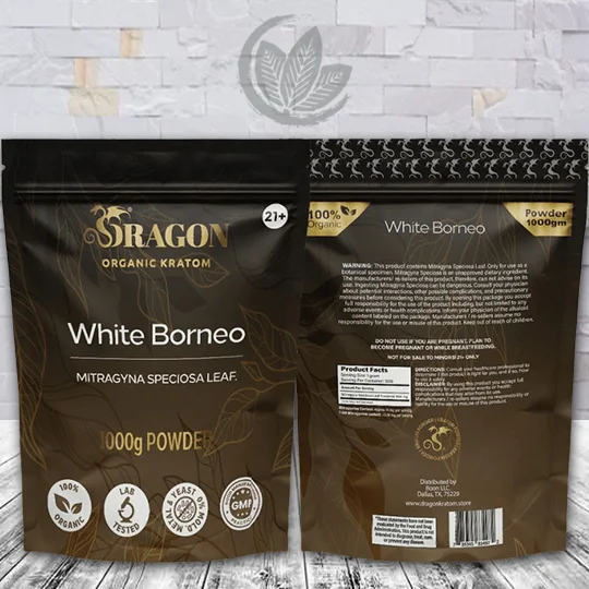 Dragon Organic Kratom White Borneo Kratom Powder - 1000g