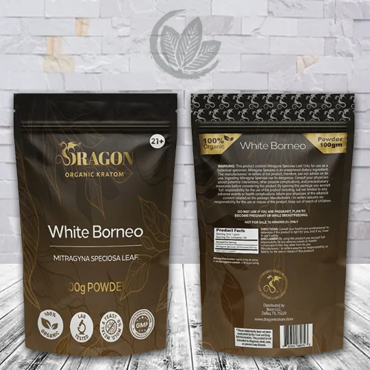Dragon Organic Kratom White Borneo Kratom Powder - 100g