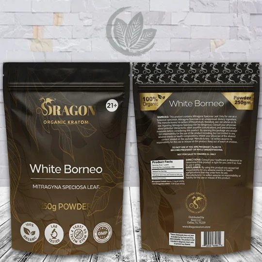 Dragon Organic Kratom White Borneo Kratom Powder - 250g