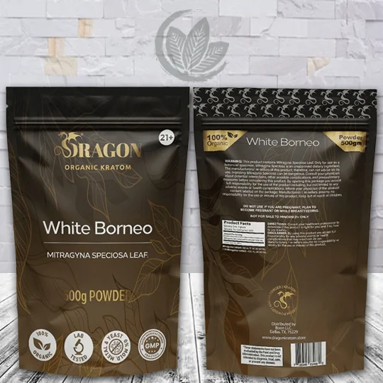 Dragon Organic Kratom White Borneo Kratom Powder - 500g