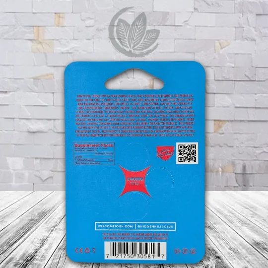 Hidden Hills Double Oh-7 7-Hydroxy Tablets 240mg - Blue Razz -- 4ct Single Blister Pack - Supplement Facts