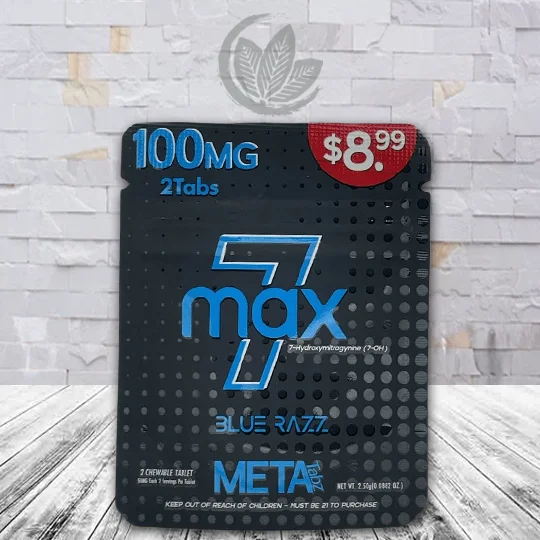 MetaTabz 7MAX 7-Hydroxy 100mg - Blue Razz -- 2ct Single Blister Pack
