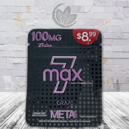 MetaTabz 7MAX 7-Hydroxy 100mg - Grape -- 2ct Single Blister Pack