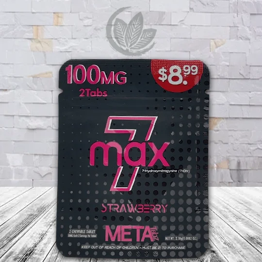 MetaTabz 7MAX 7-Hydroxy 100mg - Strawberry -- 2ct Single Blister Pack