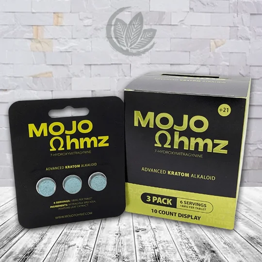 Mojo Ohmz 7-Hydroxy Advanced Kratom Tablets 54mg - Unflavored -- 3ct X 10 = 30 Tablets BULK CASE