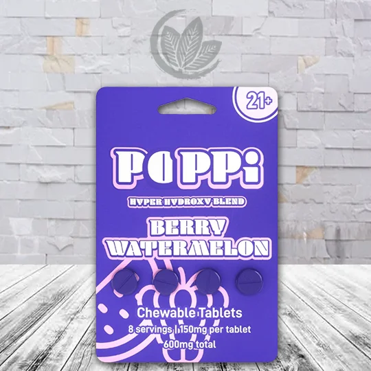 Poppi Hyper Hydroxy Blend Tablets 600mg - Berry Watermelon -- 4ct Single Blister Pack