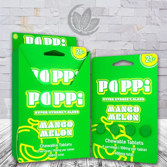 Poppi Hyper Hydroxy Blend Tablets 600mg - Mango Melon -- 4ct X 6 = 24 Tablets BULK CASE