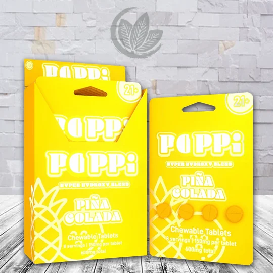 Poppi Hyper Hydroxy Blend Tablets 600mg - Pina Colada -- 4ct X 6 = 24 Tablets BULK CASE