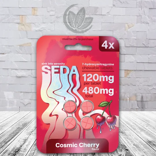Seda 7-Hydroxy Chewable Tablet 480mg - Cosmic Cherry -- 4ct Single Blister Pack