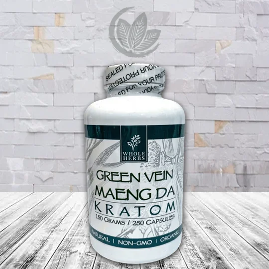 Whole Herbs Kratom Green Vein Maeng Da Capsules - 250ct Bottle