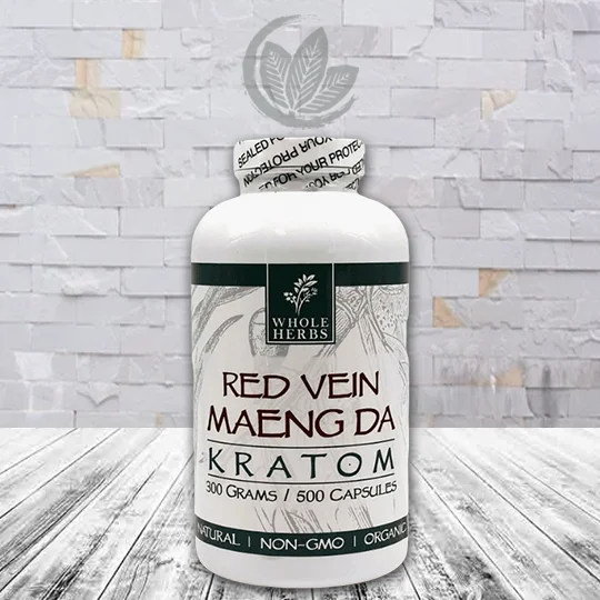 Whole Herbs Kratom Red Vein Maeng Da Capsules - 500ct Bottle
