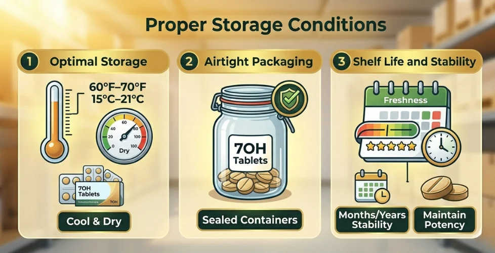 Bulk 7OH Tablets Shelf Life and Storage Conditions