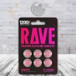 Rave Fast-Acting Nano Kratom Tablets 1200mg - Cherry -- 6ct Blister Pack