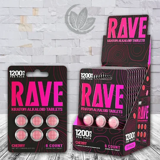 Rave_Fast_Acting_Nano_Kratom_Tablets_1200mg_Cherry_6ct_x_10_=_60_Tablets_BULK_CASE_Great_Kratom_Shop Rave Fast-Acting Nano Kratom Tablets 1200mg - Cherry -- 6ct x 10 = 60 Tablets BULK CASE