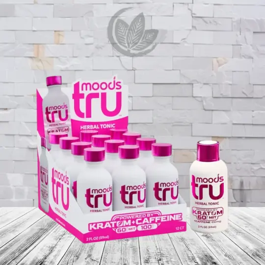 TruMoods Herbal Tonic Shot 60mg MIT + 100mg Caffeine - 12 Bottles BULK CASE