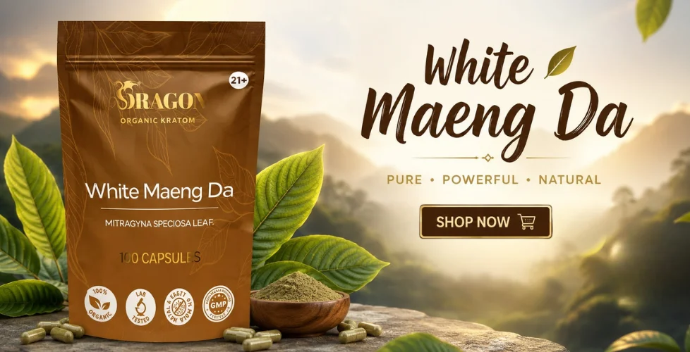 Dragon Organic White Maeng Da Kratom Capsules