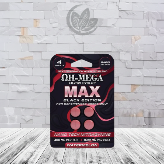OH-MEGA MAX-NANO-MIT Kratom Extract Tablets 1600mg-Watermelon -- 4ct Single Blister