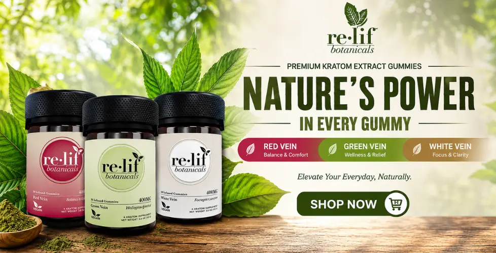 Re-Lif Botanicals Kratom Extract Gummies 10ct