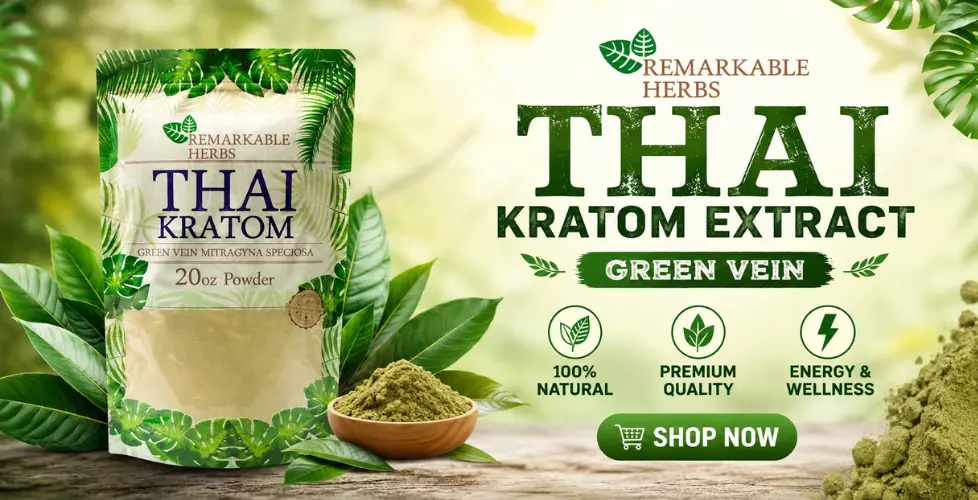 Remarkable Herbs Thai Kratom Powder Green Vein