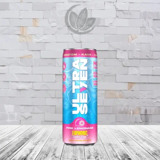 Ultra Seven Euphoric Soda MIT + Kava + Kanna 135mg-Pink Lemonade -- Single Can