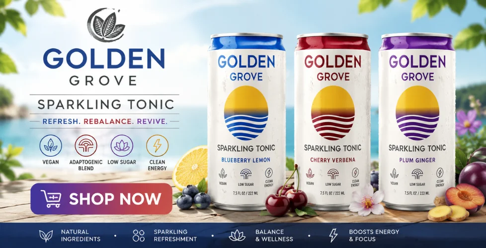 Golden Grove Kratom + Lion's Mane Sparkling Tonic