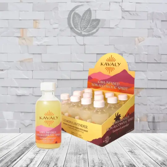 Kavaly Kava-Infused Non-Alcoholic Spirit Lemon Lavender 2oz-12 Shot BULK CASE